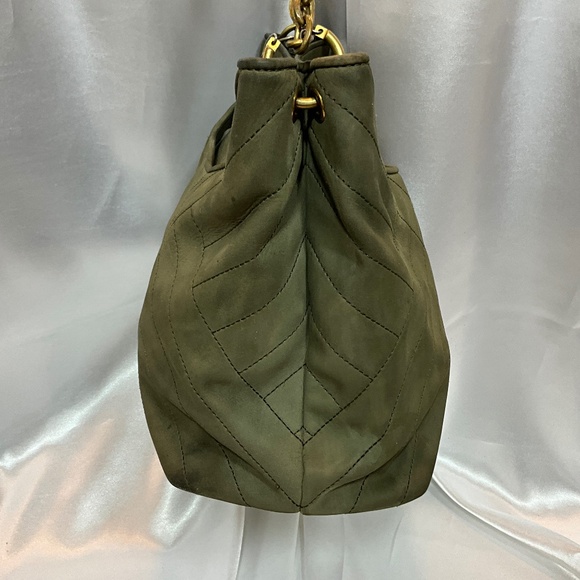 Tory Burch olive shade suede with gold tone hardware 10-H2e - Picture 3 of 10